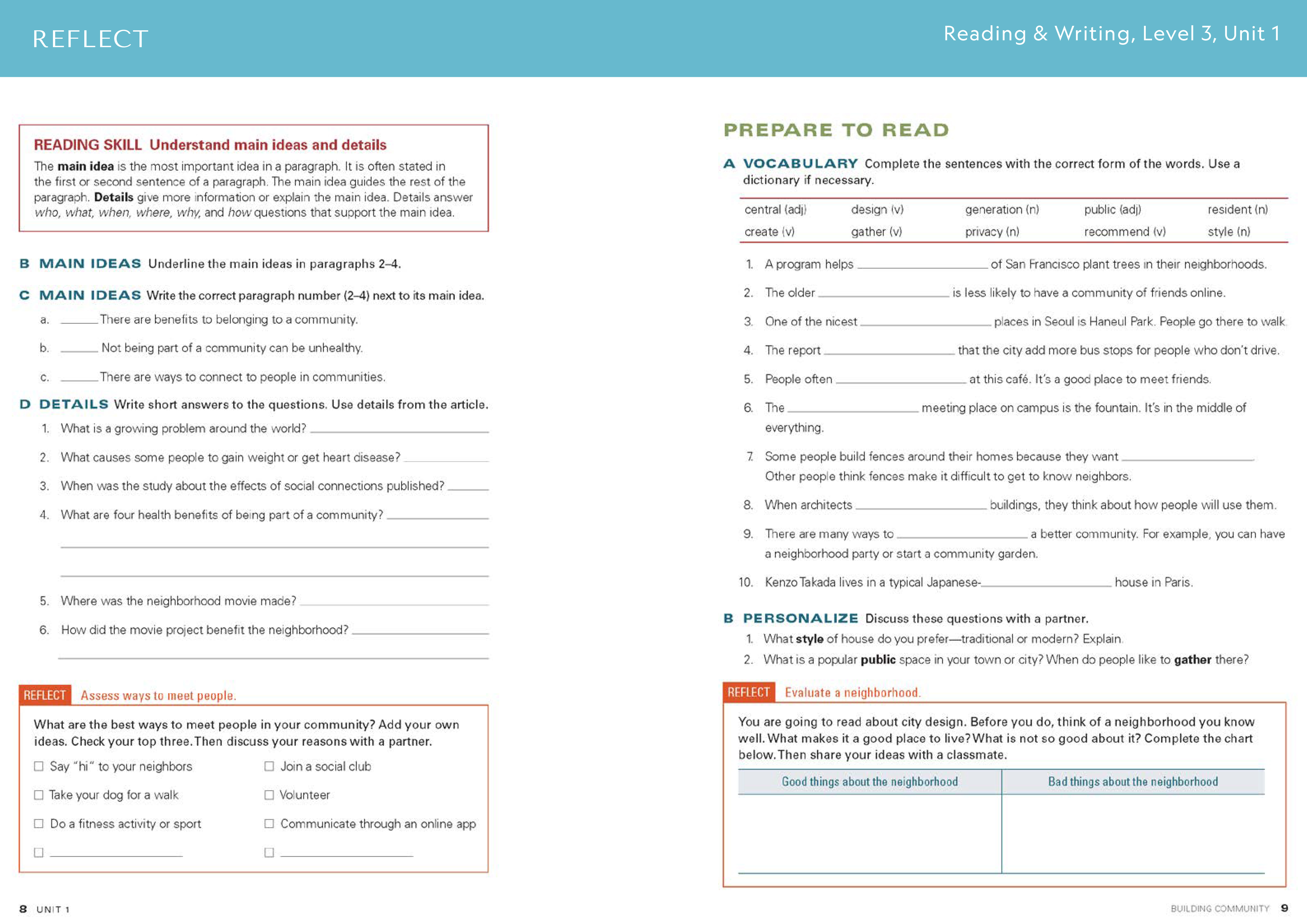 Reflect Reading & Writing 2